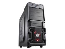 CoolerMaster case miditower K380, ATX, čierna, USB3.0, priehľ. bok, bez zdroja, príprava pre vodné chladenie