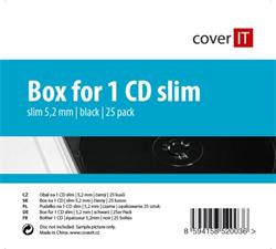 Cover It - Box na 1 CD- slim, čierny, balenie po 25ks