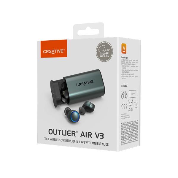 Creative OUTLIER AIR V3, True Wireless Bluetooth slúchadlá do uší v nabíjacej kazete