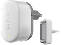 Cygnett, Groove Power, 1A nabíjačka do steny s 30pin/USB káblom pre staršie iPhone, iPad, iPod, EU , biela