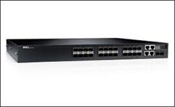 Dell Networking N3024F L3 24x1GbE SFP 2xCombo 2x 10GbE SFP+ fixed ports Stacking IO to PSU air 1x AC PSU