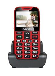 EVOLVEO EasyPhone XDR. Červený mobilný telefón pre seniórov s nabíjacím stojanom