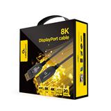 Gembird kábel DisplayPort (M - M), 8K, aktívny, optický (AOC), s Ethernetom, prémiový, 20 m, čierny