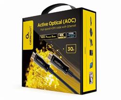 Gembird kábel HDMI High speed (M - M), aktívny, optický (AOC), s Ethernetom, séria Premium, pozlátené konektory, 30 m