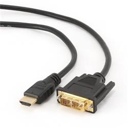 Gembird kábel HDMI (M) na DVI (M) s pozlátenými konektormi, 1.8m, čierny, bulk balenie