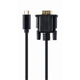 Gembird kábel USB-C (M) na VGA (M), 2 m, blister, čierny