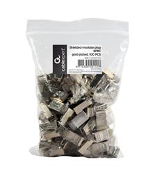 Gembird Shielded modular plug 30u" gold plated, 100 pcs per polybag