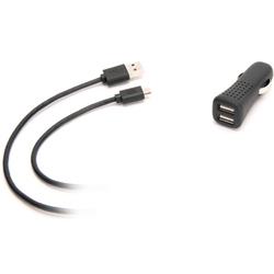 Griffin, PowerJolt Dual Mobile, autonabíjačka 10V/2.1A, 2 USB s odpojiteľným 1m káblom microUSB/USB, čierna