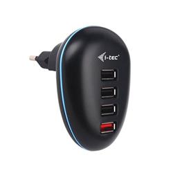 i-tec USB 4ports Wall Charger AC 230V Charger 2.1A Foldable design