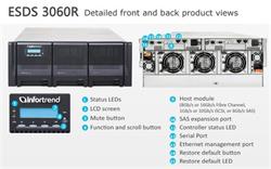 INFORTREND(ESDS 3060RE), 4U, 4x1G iSCSI+2x host board slot, 2x6G SASexp.,60xHDD bay, Dual Cont., 2x2GB,2xPWS