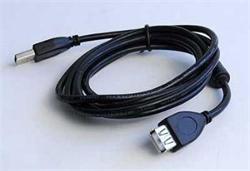 Kábel USB 2.0 predlžovací, typ AM-AF 1,8m s ferrit. jádrom HQ