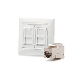 KELine zásuvkový modul Cat 6A pre Legrand® Valena TM, osadený s 2xKEJ-C6A-S-10G