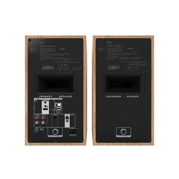 Klipsch The Fives II, aktívne reproduktory, červený dub