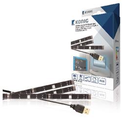 König USB TV náladové osvetlenie, stmievateľné, 2x 50 cm, 1x 90 cm, RGB
