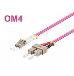 LC-SC Optický patch cord 50/125 1m OM4 Duplex