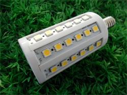 LED žiarovka E14 corn 54x5050 SMD, 8,5W, 810 lm, teplá biela