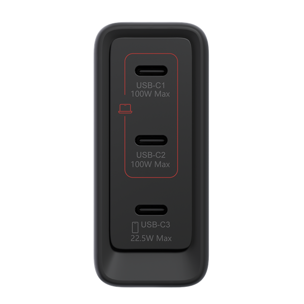 Lenovo 100W PD, GaN charger, 3x USB-C, 1,8m kabel
