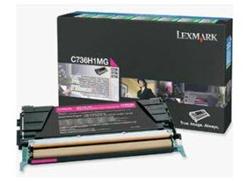 Lexmark C736, X736, X738 Magenta High Yield Return Program Toner Cartridge, 10K