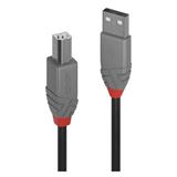 Lindy USB 2.0 A-B M/M 0.2m, High Speed, čierny, Anthra Line