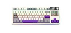 Lorgar KBP70TKLW, Pro bezdrôtová mechanická herná klávesnica, 2.4 GHz/ BT 5.0, Displej, multim. tlač., US layout, béžová