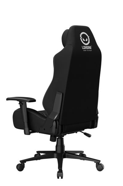 LORGAR PRO CHA41 herná stolička, látková, plne kovový rám, pamäťová pena, 3D opierky rúk, nosnosť 150 kg, čierno biela