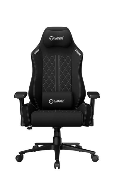 LORGAR PRO CHA41 herná stolička, látková, plne kovový rám, pamäťová pena, 3D opierky rúk, nosnosť 150 kg, čierno biela