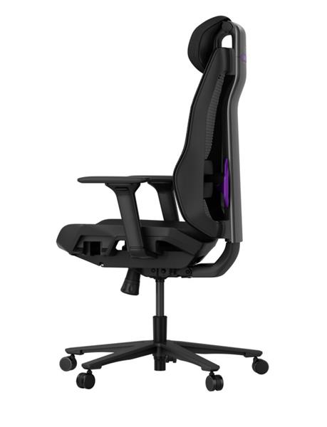 Lorgar PRO CHA51 ergonomická herná stolička, 4D podrúčky, bedrová opora, nastaviteľná opierka hlavy, čierno fialová