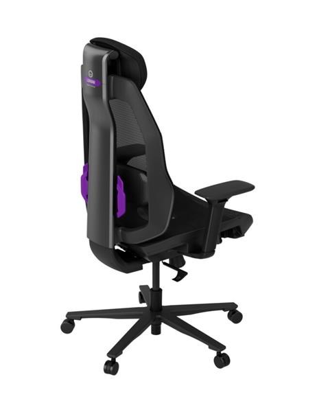 Lorgar PRO CHA51 ergonomická herná stolička, 4D podrúčky, bedrová opora, nastaviteľná opierka hlavy, čierno fialová