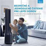 MIDEA Smart ventilátor a cisticka vzduchu bez lopatiek AMS150-PBW ,WiFi,DO,H13 HEPA filter,10 rýchlostí,ION,48m2,casovac