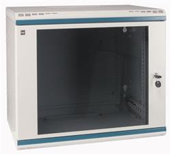 MOELLER / EATON 19" rozvádzač nástenný 2-D NWS 9U/300mm, skl.dvere, páka, šedý