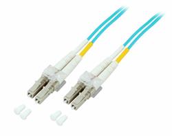 Optický duplex kabel MM 50/125, LC/LC, LSOH, (OM3), 30m, tyrkysový
