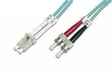 Optický duplex kabel, MM, 50/125, LC/ST, LSOH, (OM3), 1m