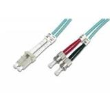 Optický duplex kabel, MM, 50/125, LC/ST, LSOH, (OM3), 1m