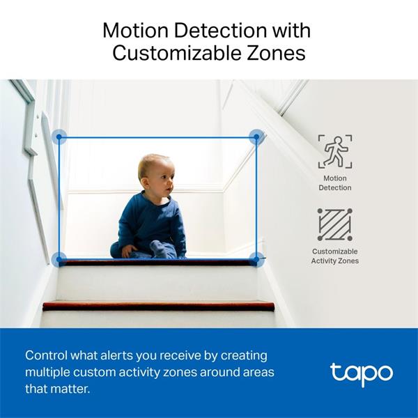 Pan/Tilt AI Home Security Wi-Fi Camera SPEC: 2K QHD (2560x1440), 2.4 GHz, Horizontal 360o FEATURE: Pan/Tilt, Smart AI D