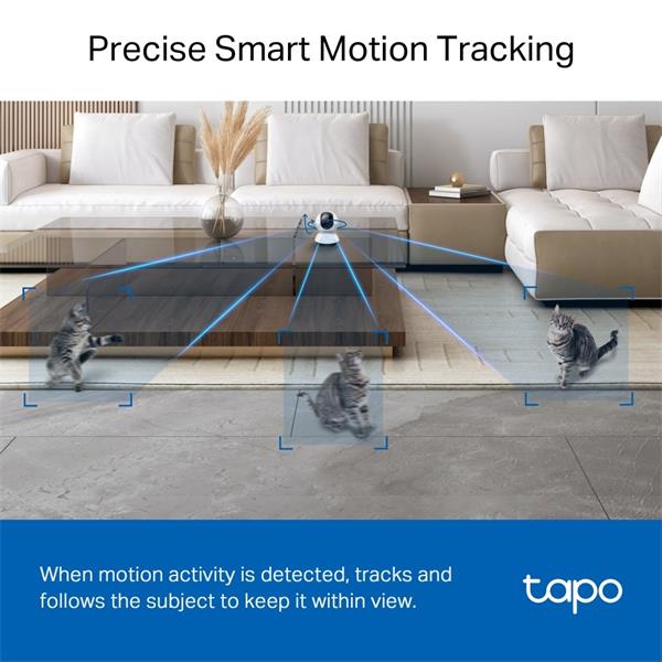 Pan/Tilt AI Home Security Wi-Fi Camera SPEC: 2K QHD (2560x1440), 2.4 GHz, Horizontal 360o FEATURE: Pan/Tilt, Smart AI D