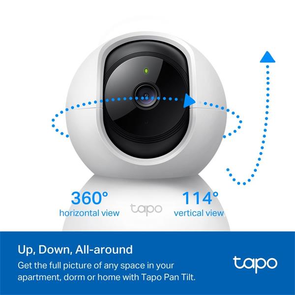 Pan/Tilt Home Security Wi-Fi Camera SPEC: 1080p, 2.4 GHz, Horizontal 360o FEATURE: Pan/Tilt, Motion Detection and Notifi