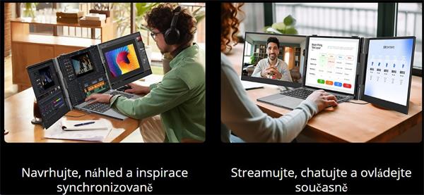 Portable monitor Blackview DCM8 Dual Screen 15.3inch 1920x1200 16:9 LCD 60Hz IPS 178 USB-C 3.1x3, sivo čierny