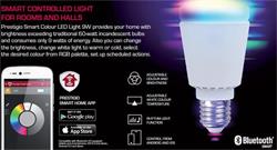 Prestigio Smart LED Light žiarovka E27 9W AC 100-240 V Bluetooth 6000K Color