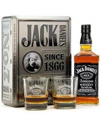 Promo - JACK DANIELS whisky 40% plechová kazeta s pohármi