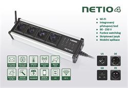 Rozvodný panel NETIO-4 4x230V s manag.WiFi, plánovač, watchdog, atd., černé provedení