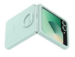 Samsung Silikónový kryt s držiakom na prst pre Z Flip6 , mentovo-zelený