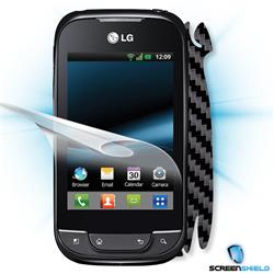 ScreenShield LG Optimus NET P690 - Films on display and carbon skin (black)