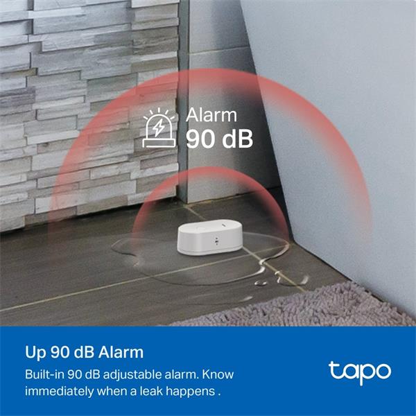 Smart Water Leak Sensor SPEC: 868 MHz, 2 x AAA Battery FEATURE: Tapo Hub Required, Dripping and Leaking Detection, 90dB