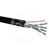 SOLARIX kabel Outdoor, FTP, Cat5E, drôt, PVC, Eca, box 305m, s ocelovým lankom - šedá