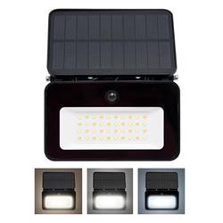 Solight LED solárny reflektor so senzorom, 6W, 660lm, 3CCT, Li-Ion, čierna