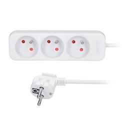 Solight predlžovací prívod 5m, 3 zásuvky, 16A/3680W, PVC, biely