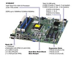 Supermicro MB Xeon E3-1200V3 X10SLX-F C222 2xGLAN RAID 4x PCI-X 64-bit slots
