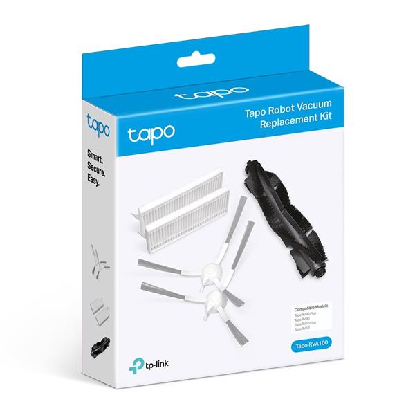 Tapo Robot Vacuum Replacement Kit SPEC: Main Brush ×1, Side Brush ×2, HEPA Filter ×2 Suitable for Tapo RV30 Plus, Tap
