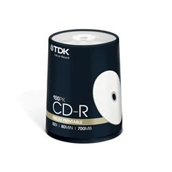 TDK CD-R 700MB 52X 100ks v cake obale, Printable