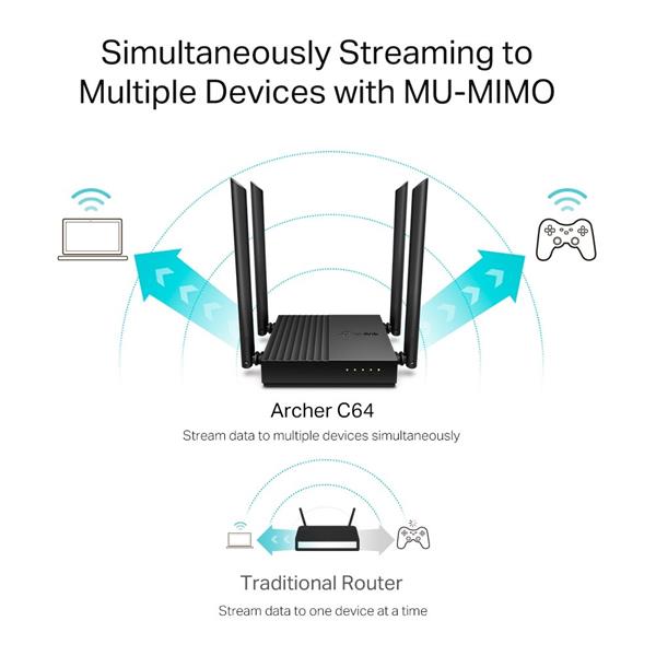 TP-LINK "AC1200 Dual-Band Wi-Fi RouterSPEED: 400 Mbps at 2.4 GHz + 867 Mbps at 5 GHzSPEC: 4× Antennas, 1× Gigabit WAN